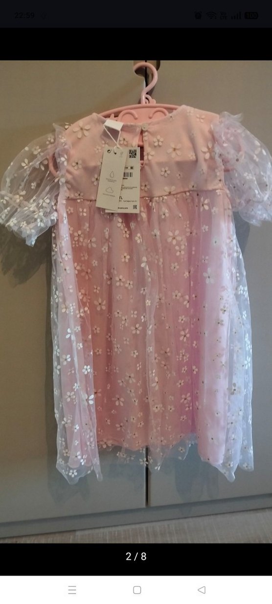 Etiketli pembe papatya tül elbise - Görsel 3