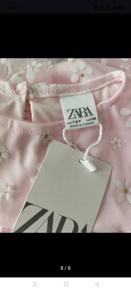 Etiketli pembe papatya tül elbise - Görsel 4