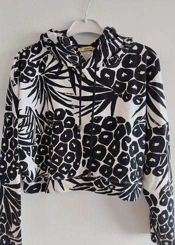 Uzun Kollu, Baskılı, Yüksek Yakalı Kadın sweatshirt