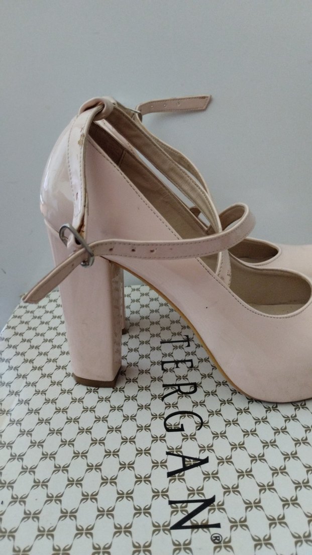 Pudra Rengi Platform Topuklu Kadın Ayakkabı - Görsel 2