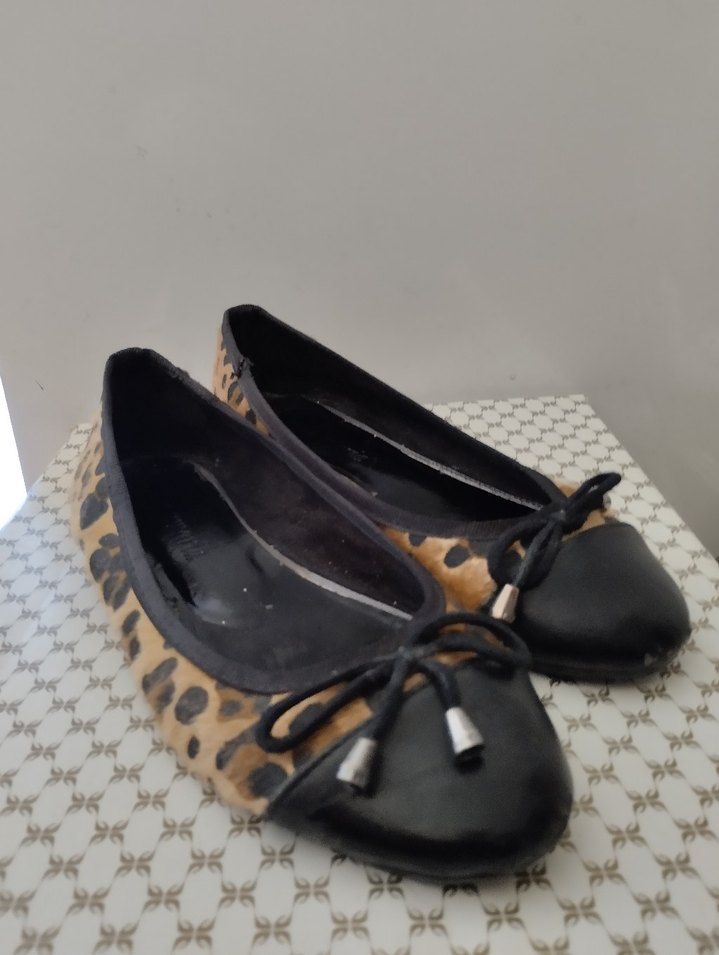 Kahverengi Leopar Desenli Kadın Babet - Görsel 2