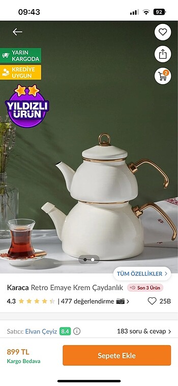 Emaye çaydanlık
