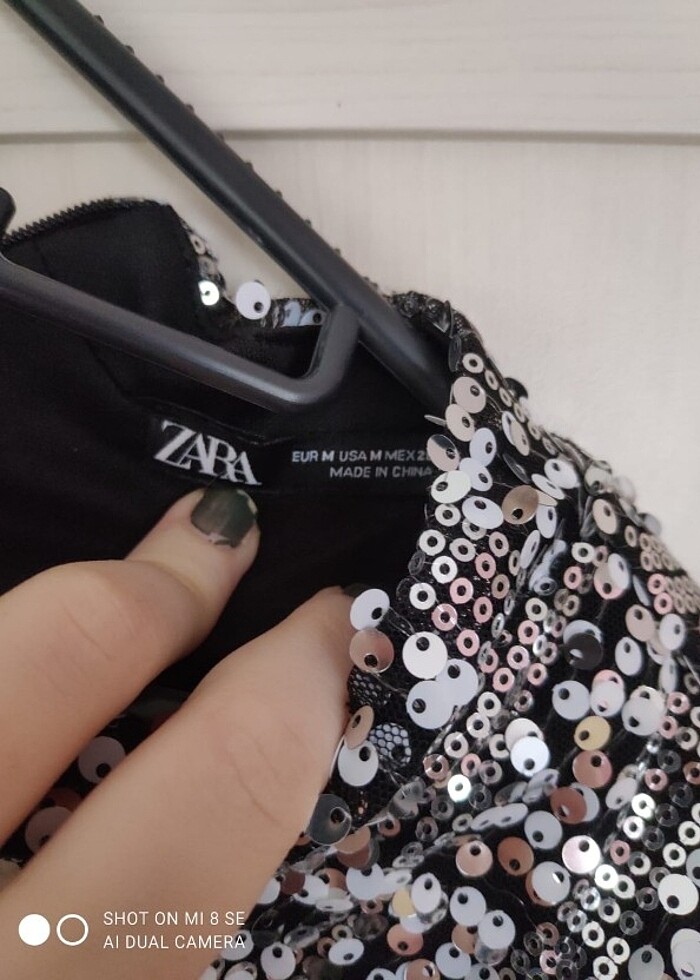 Zara pullu karpuz kollu elbise  - Görsel 5