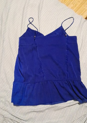 Zara Mavi Askılı Bluz