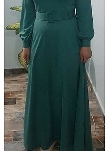 m Beden yeşil Renk Tesettür Elbise 