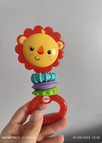 Renkli Aslan Figürlü Diş Kaşıyıcı ve Çıngırak