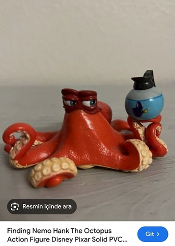  Beden Renk Disney Nemo Renkli Kırmızı Ahtapot Figürü