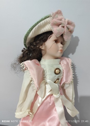 Pembe Dantel Detaylı porselen Bebek - Görsel 6