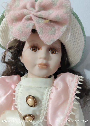 Pembe Dantel Detaylı porselen Bebek - Görsel 2