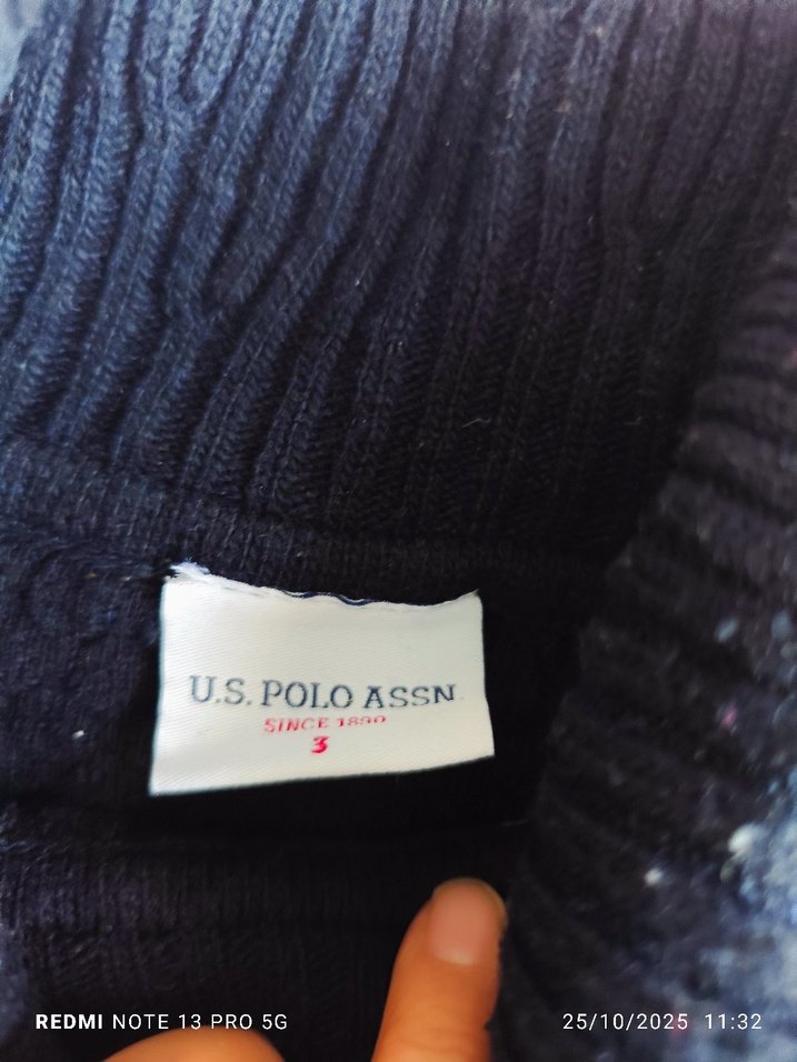 Kadın Lacivert Boğazlı Triko Kısa Kollu Kazak - Görsel 3