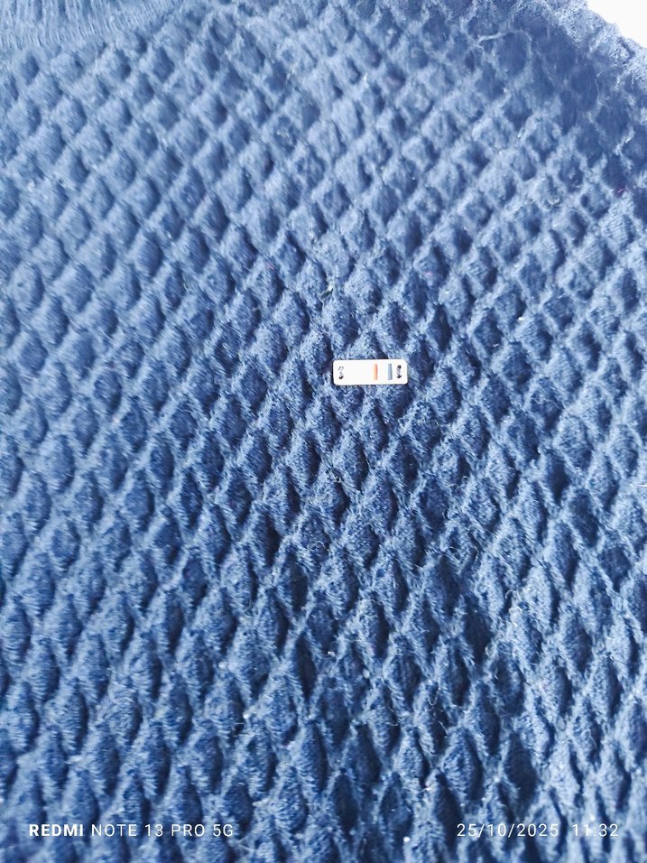 Kadın Lacivert Boğazlı Triko Kısa Kollu Kazak - Görsel 2