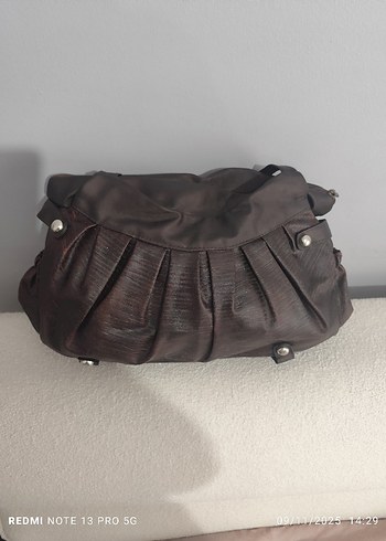 Kahverengi Deri Pilili Kadın Çanta - Görsel 4