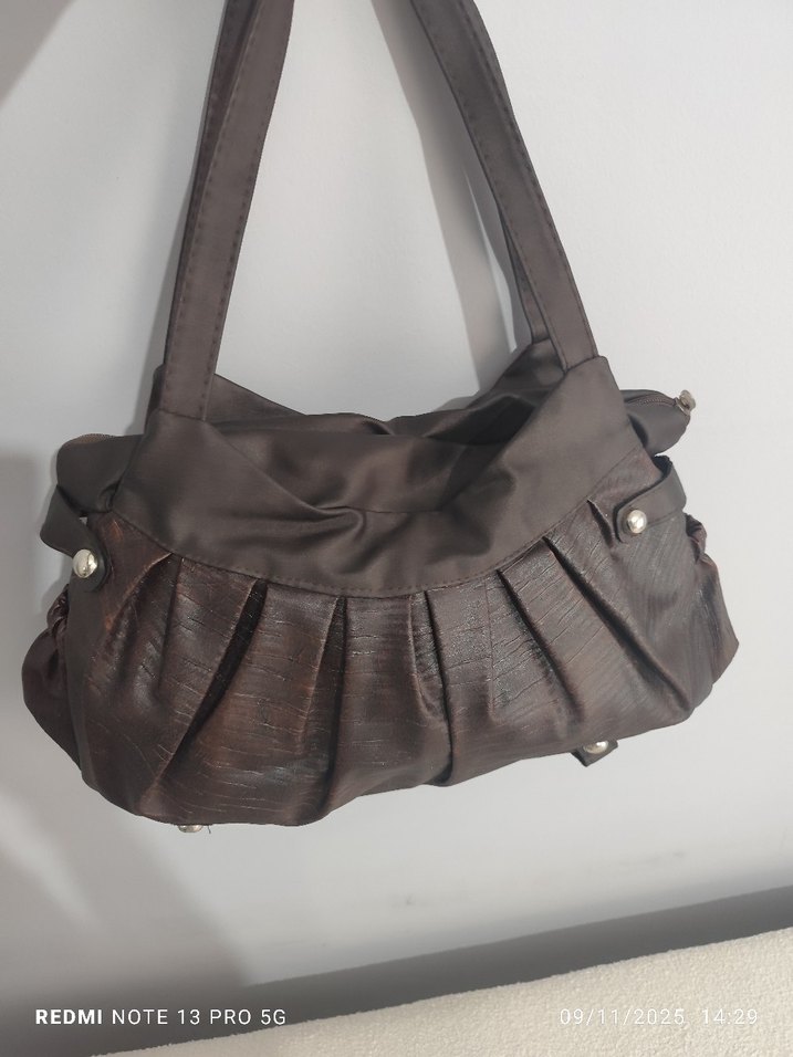 Kahverengi Deri Pilili Kadın Çanta - Görsel 2