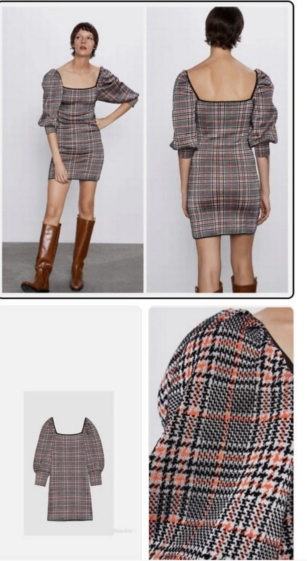 zaraDesenli Uzun Kollu Midi Elbise - Görsel 4