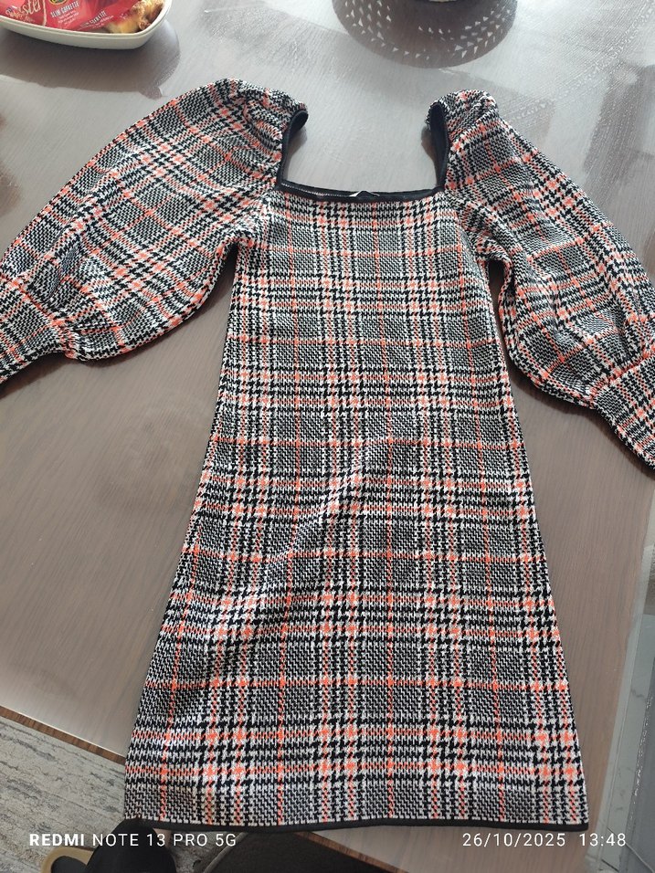 zaraDesenli Uzun Kollu Midi Elbise - Görsel 3