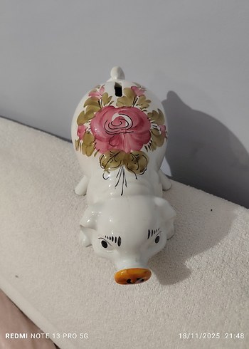 Çiçek Desenli Seramik kumbara Biblo - Görsel 7