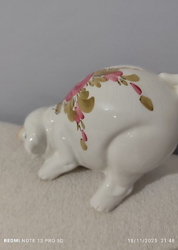 Çiçek Desenli Seramik kumbara Biblo - Görsel 8