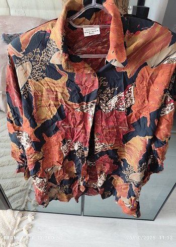 Bohem Tarzda Kahverengi Desenli Uzun Kollu Gömlek - Görsel 7