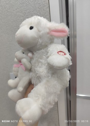 masal anlatan Beyaz Peluş Kuzu Oyuncak - Görsel 2