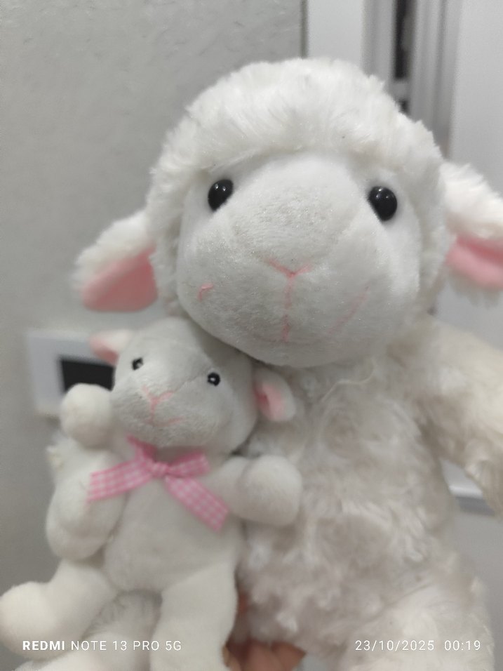 masal anlatan Beyaz Peluş Kuzu Oyuncak - Görsel 4