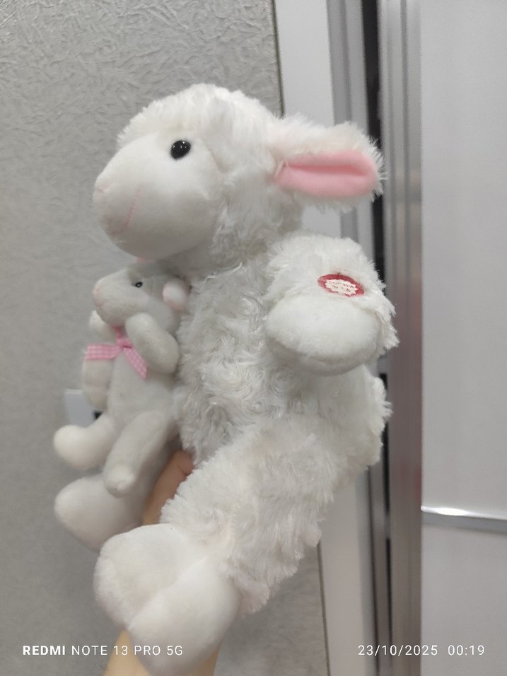 masal anlatan Beyaz Peluş Kuzu Oyuncak - Görsel 2