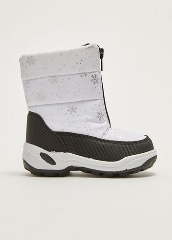 Kız Çocuk Beyaz Fermuarlı Bot - Görsel 3