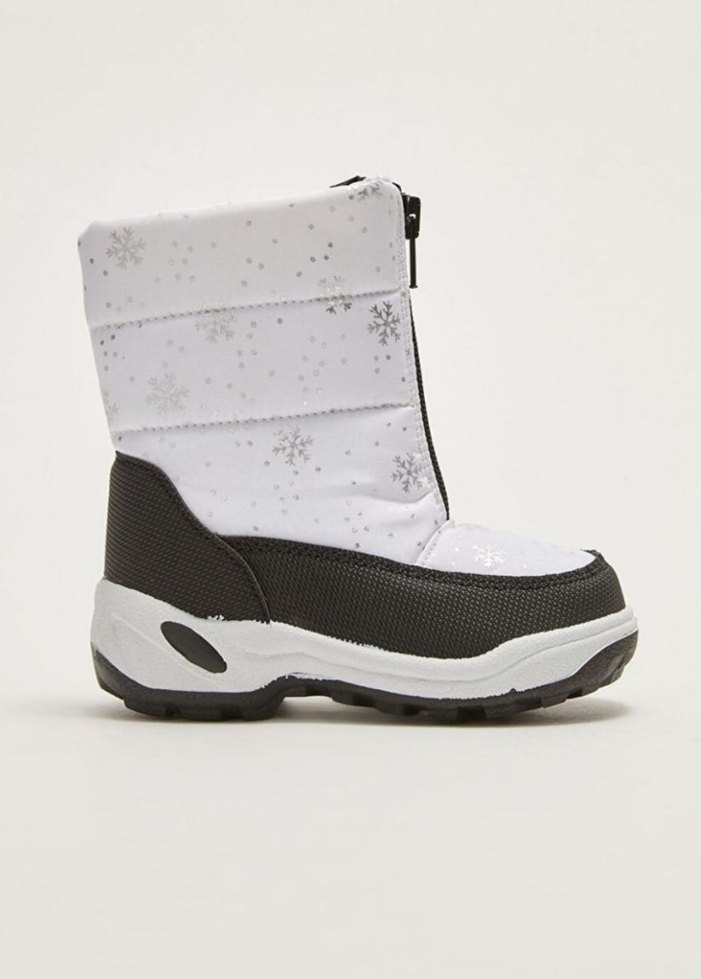 Kız Çocuk Beyaz Fermuarlı Bot - Görsel 3