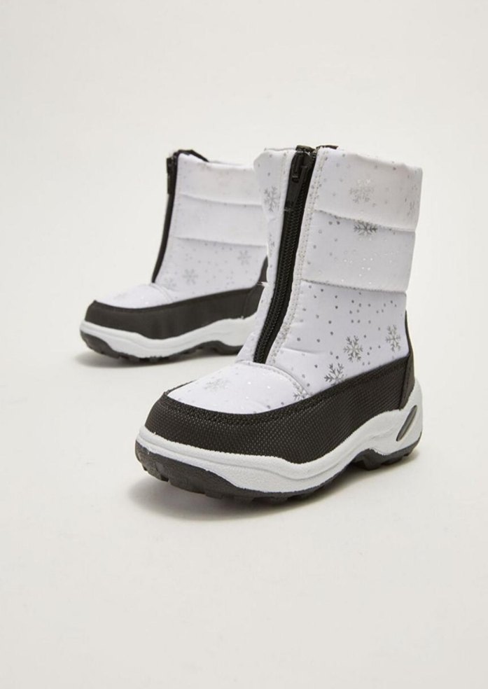 Kız Çocuk Beyaz Fermuarlı Bot - Görsel 2