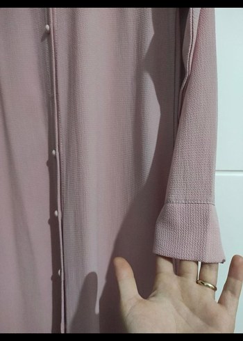 Diğer Düğmeli Pembe Uzun Kollu Tunik