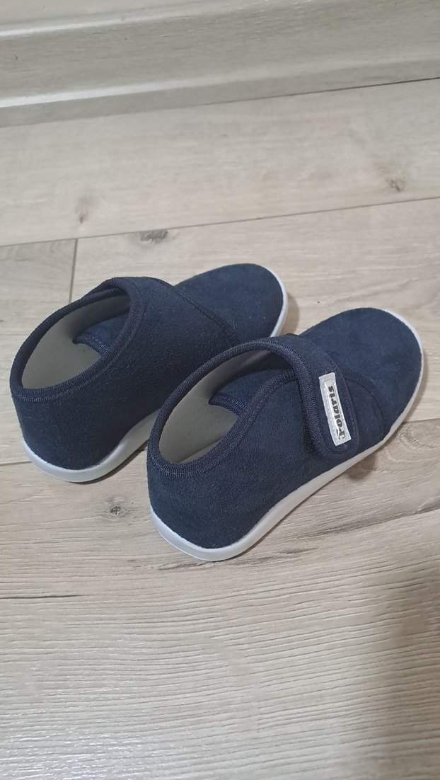 Erkek Çocuk Mavi Sıcak Ev Terliği Velcro - Görsel 2