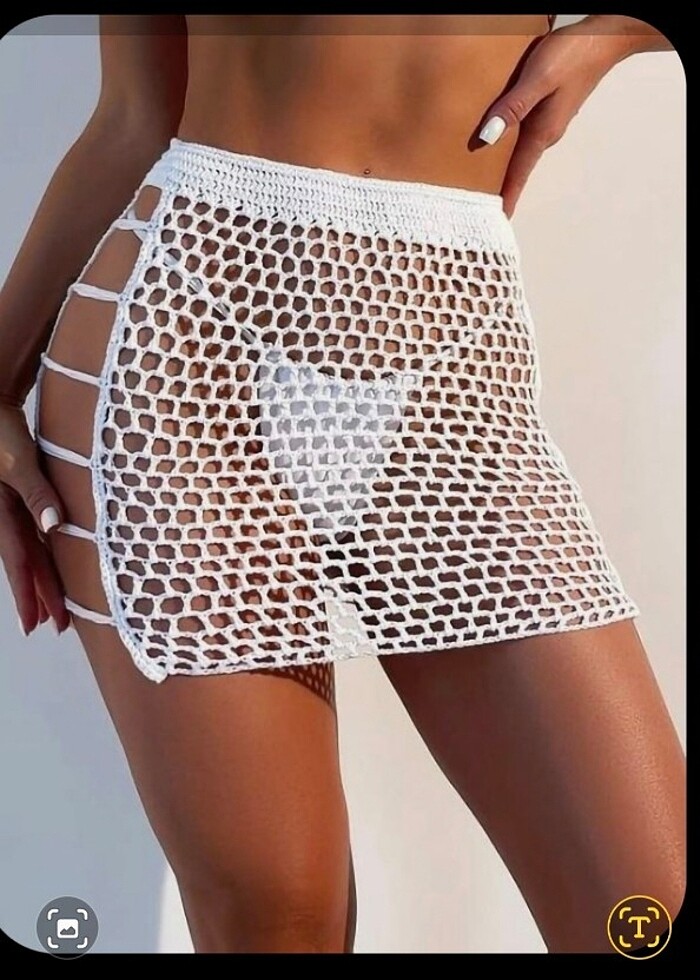Örgü plaj eteği - Görsel 3