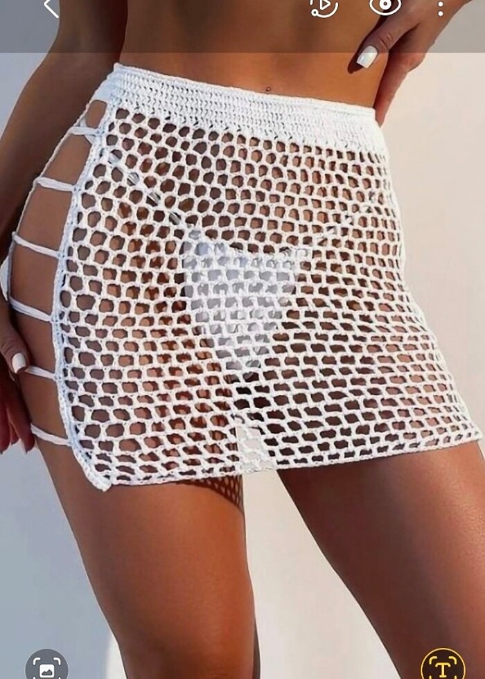 Örgü plaj eteği - Görsel 2