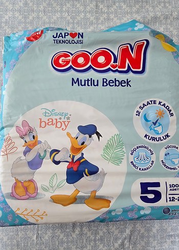 Goo.N Mutlu Bebek 5 Numara Cırtlı Bebek Bezi
