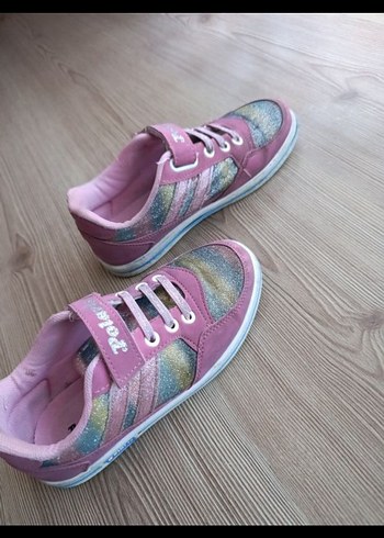 Pembe Simli Kız Çocuk Spor Ayakkabı - Görsel 2