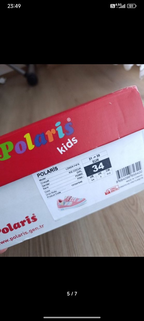 Pembe Simli Kız Çocuk Spor Ayakkabı - Görsel 4