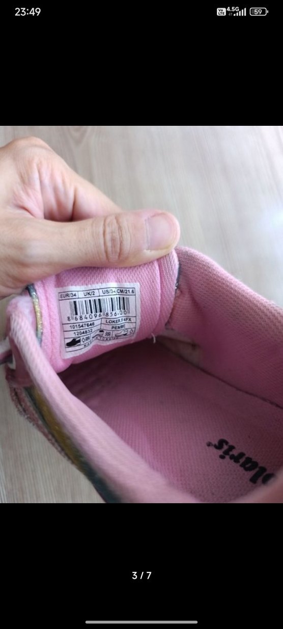 Pembe Simli Kız Çocuk Spor Ayakkabı - Görsel 3