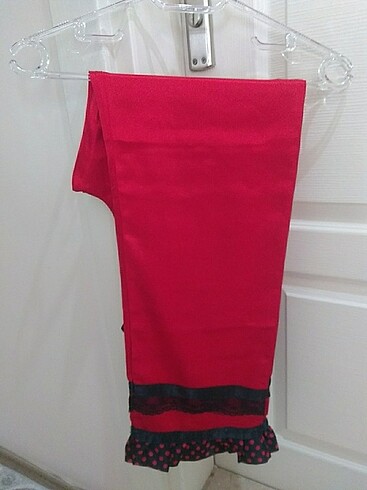 Saten çok yeni kırmızı pijama takımı - Görsel 2