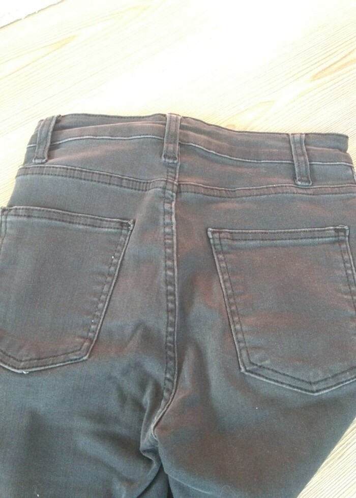 Gri slim fit kot pantolon  - Görsel 3