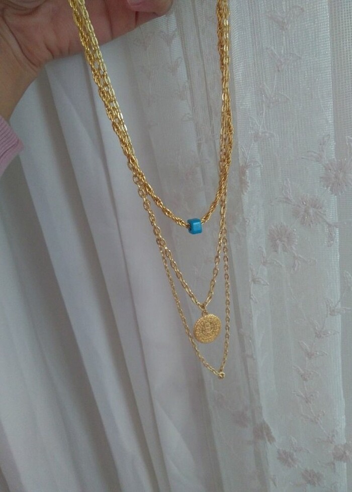 Üç zincirli uçlu kolye  - Görsel 3