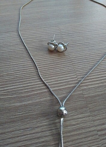 İncili kolye küpe  - Görsel 5