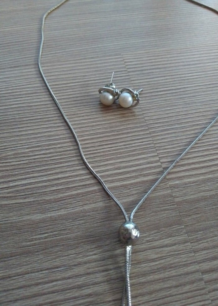 İncili kolye küpe  - Görsel 5