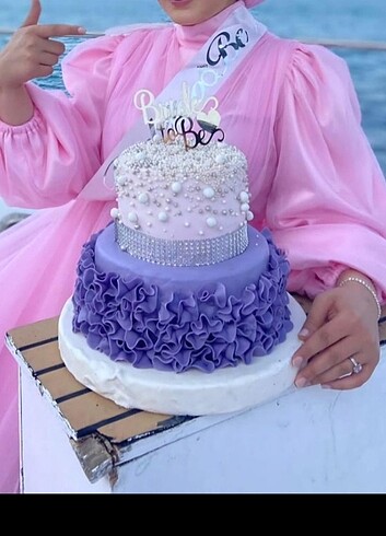40 Beden Pembe bride to be elbisesi