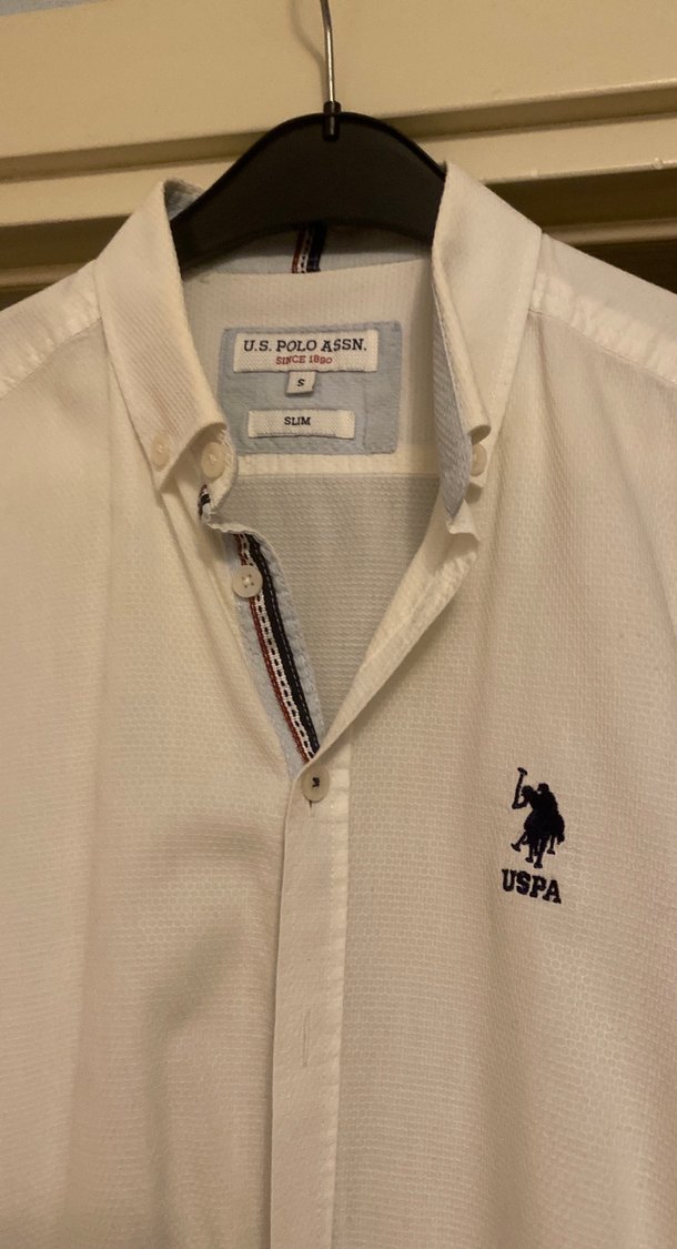 Beyaz Erkek Düğmeli Pamuk Gömlek - Görsel 2