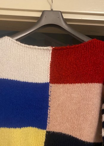 Renkli Bloklu Kadın Triko Kazak - Görsel 3