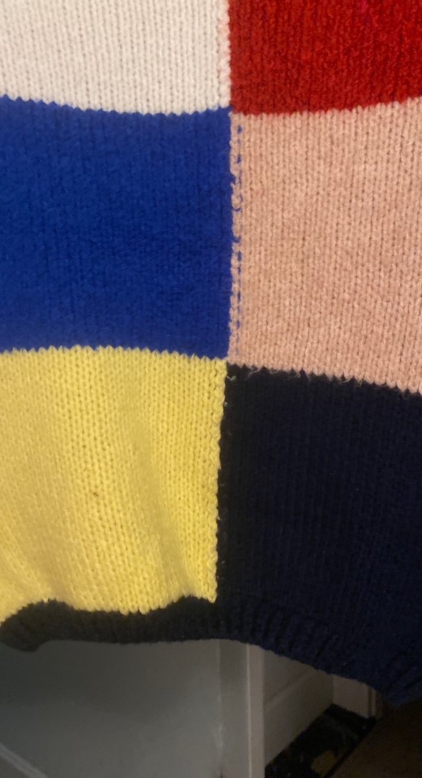 Renkli Bloklu Kadın Triko Kazak - Görsel 4