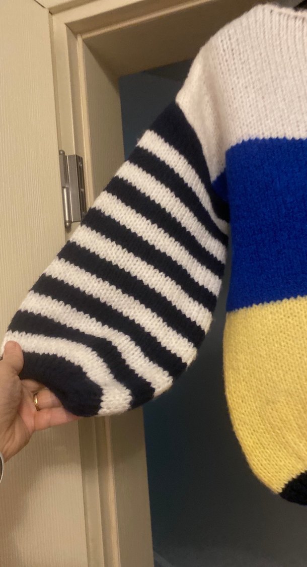 Renkli Bloklu Kadın Triko Kazak - Görsel 2