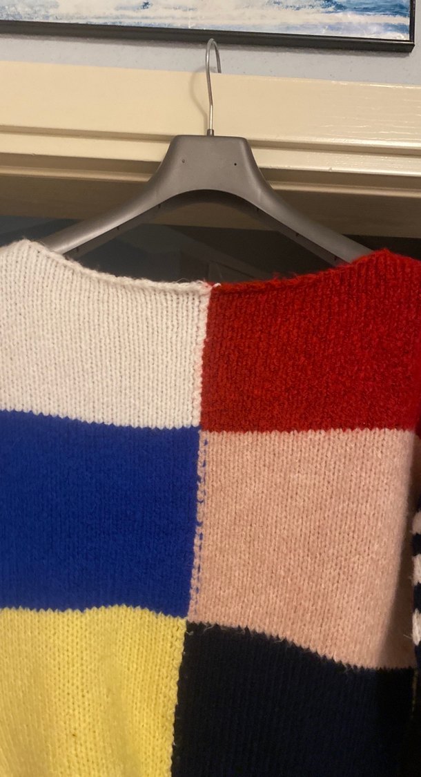 Renkli Bloklu Kadın Triko Kazak - Görsel 3