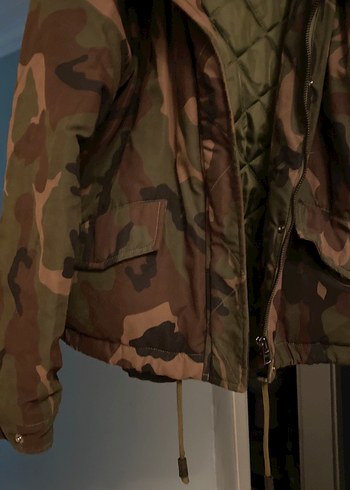 Kürk Detaylı Kamuflaj Kadın Kışlık Mont - Görsel 2