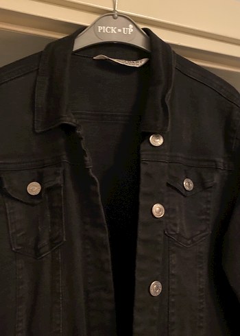 Siyah Düğmeli Kadın Denim Ceket - Görsel 2