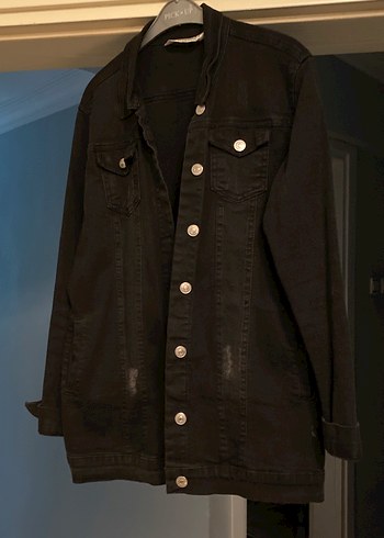 Siyah Düğmeli Kadın Denim Ceket - Görsel 4